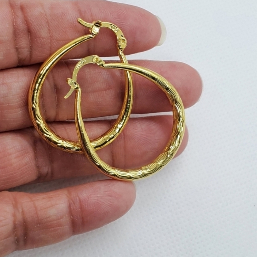 Gold Round Hoop Earrings